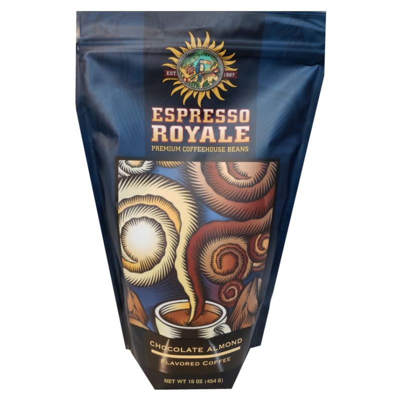 GA Chocolate Almond Flavored Coffee, Medium Roast 16 Ounce Bag