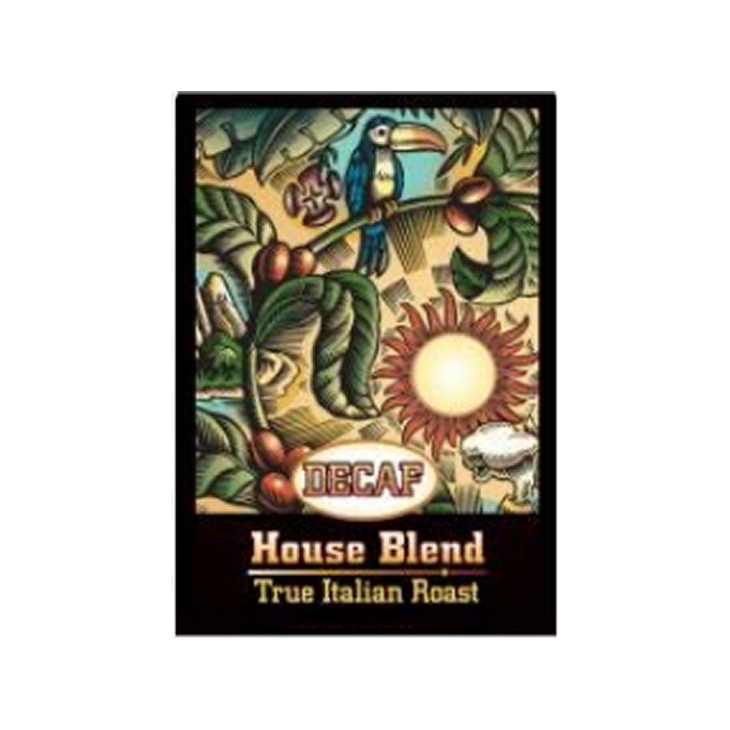 Decaf House Blend, Dark Roast, BULK 5lb Bag, Whole Coffee Beans