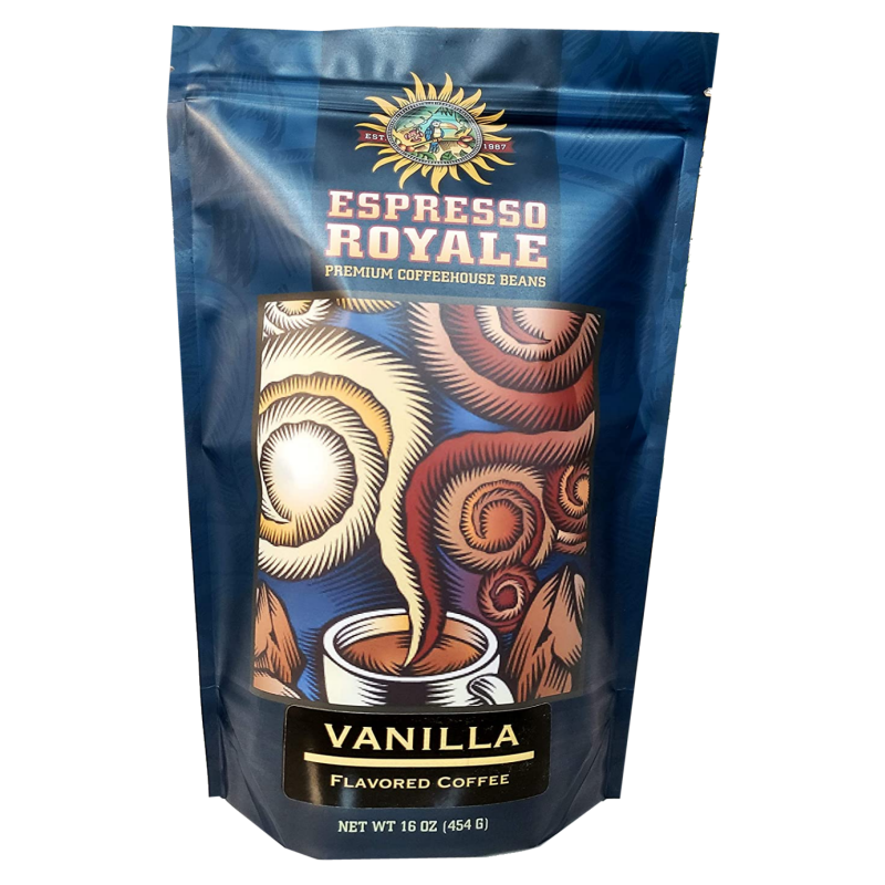 GA Vanilla Flavored, whole beans, Medium Roast, 16 Ounce Bag