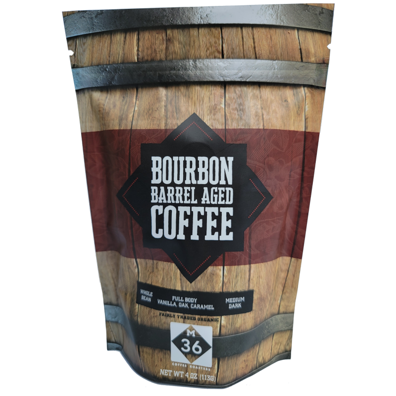 Bourbon Barrel Coffee, oak barrel aged